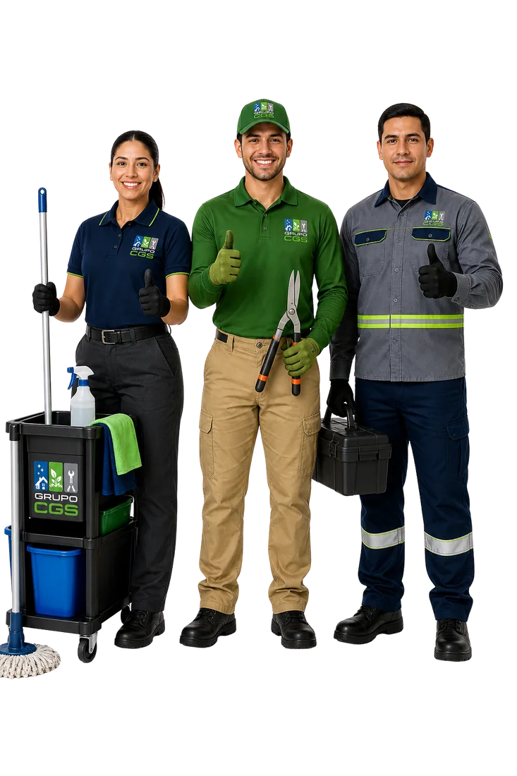 Equipo de Grupo CGS de las áreas de limpieza, jardinería y mantenimiento